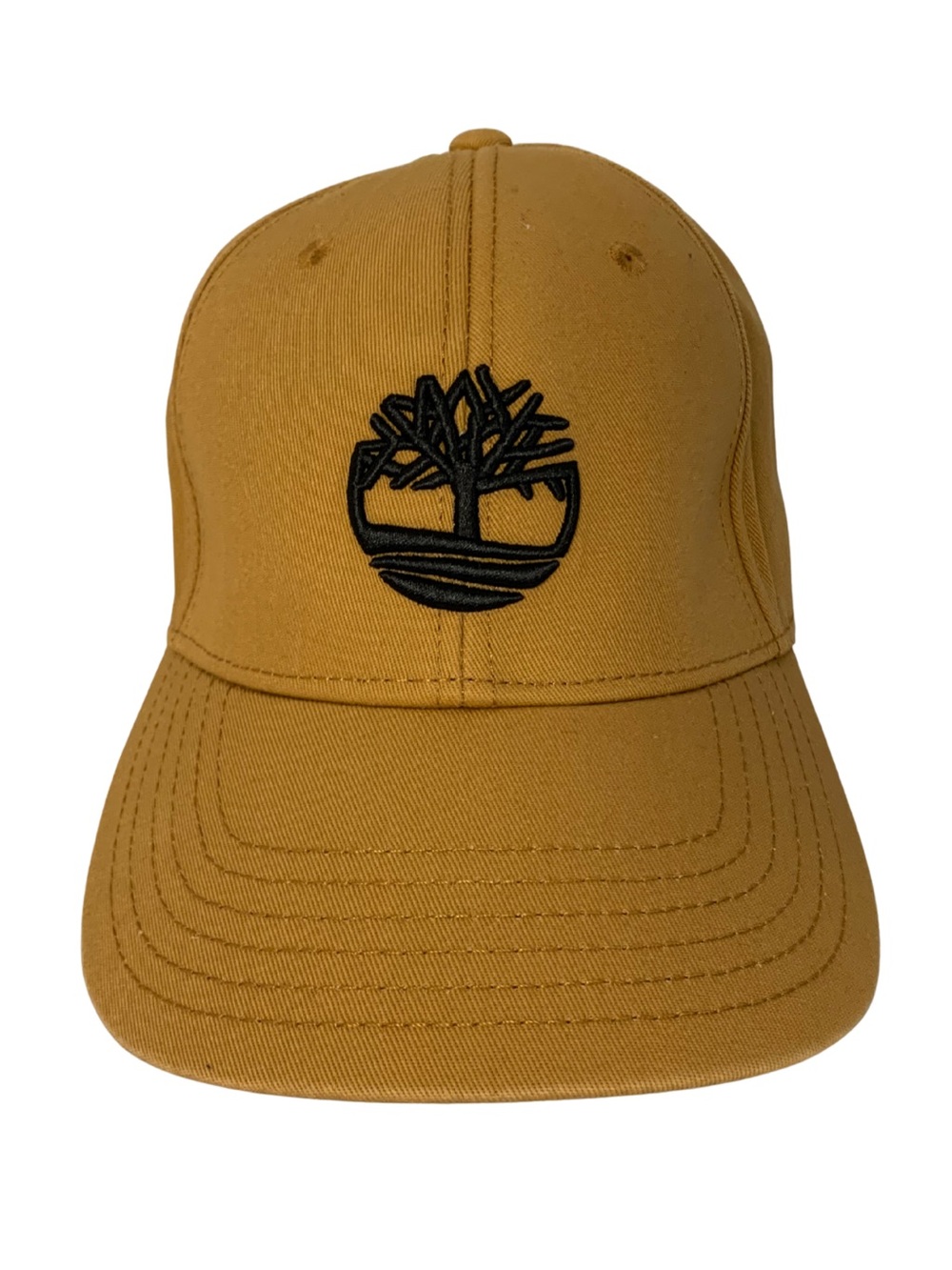 Timberland Mustard Yellow Baseball Cap with Black Logo Y2K Streetwear